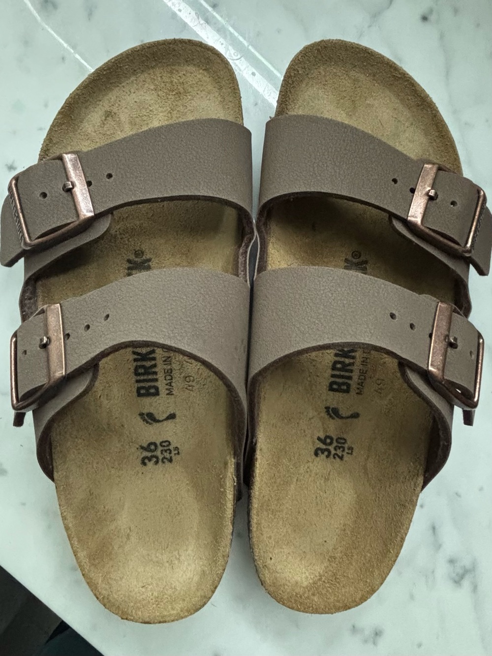 Birkenstock Arizona Taupe Double-Buckle Sandals size 36 - Like New, worn once